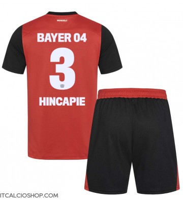 Bayer Leverkusen Piero Hincapie #3 Prima Maglia Bambino 2024-25 Manica Corta (+ Pantaloni corti)